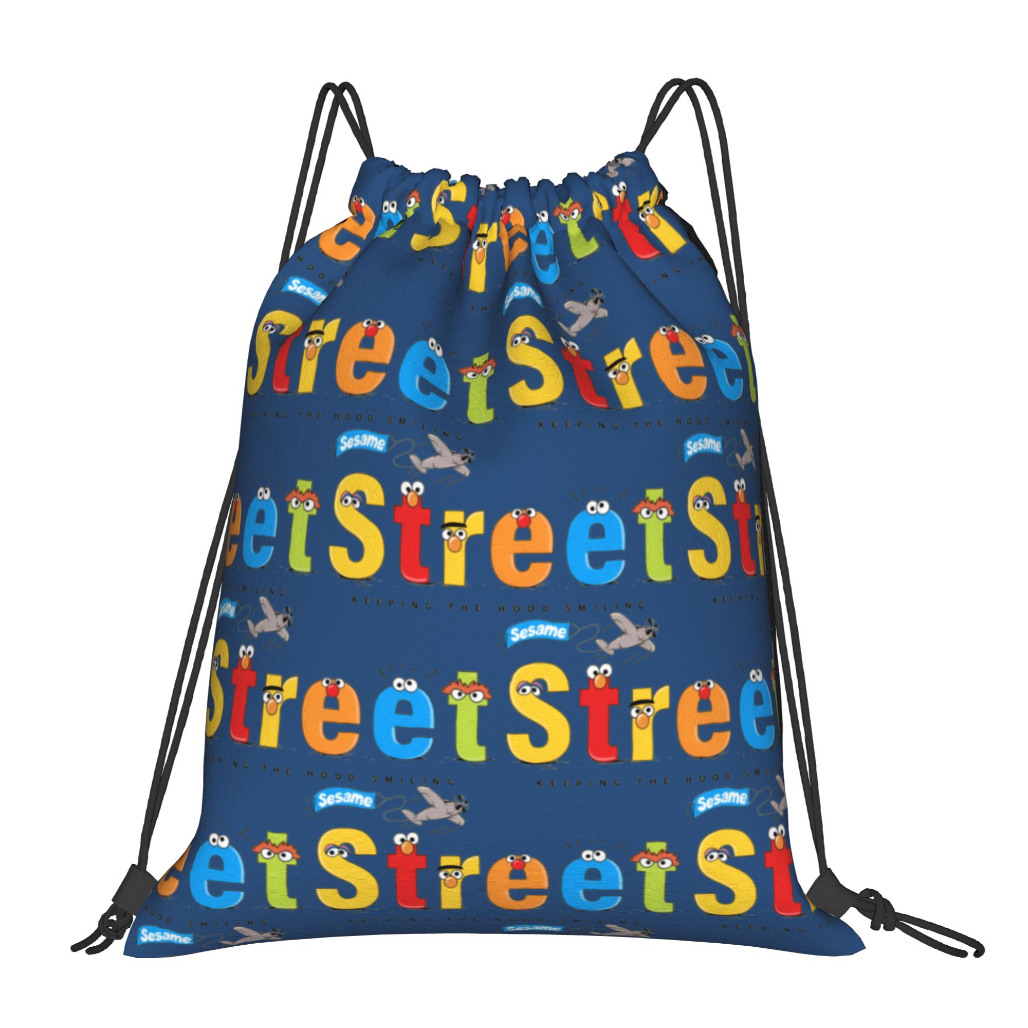 Drawstring Gym Bag - Custom Cookie Monster Drawstring Bag Women