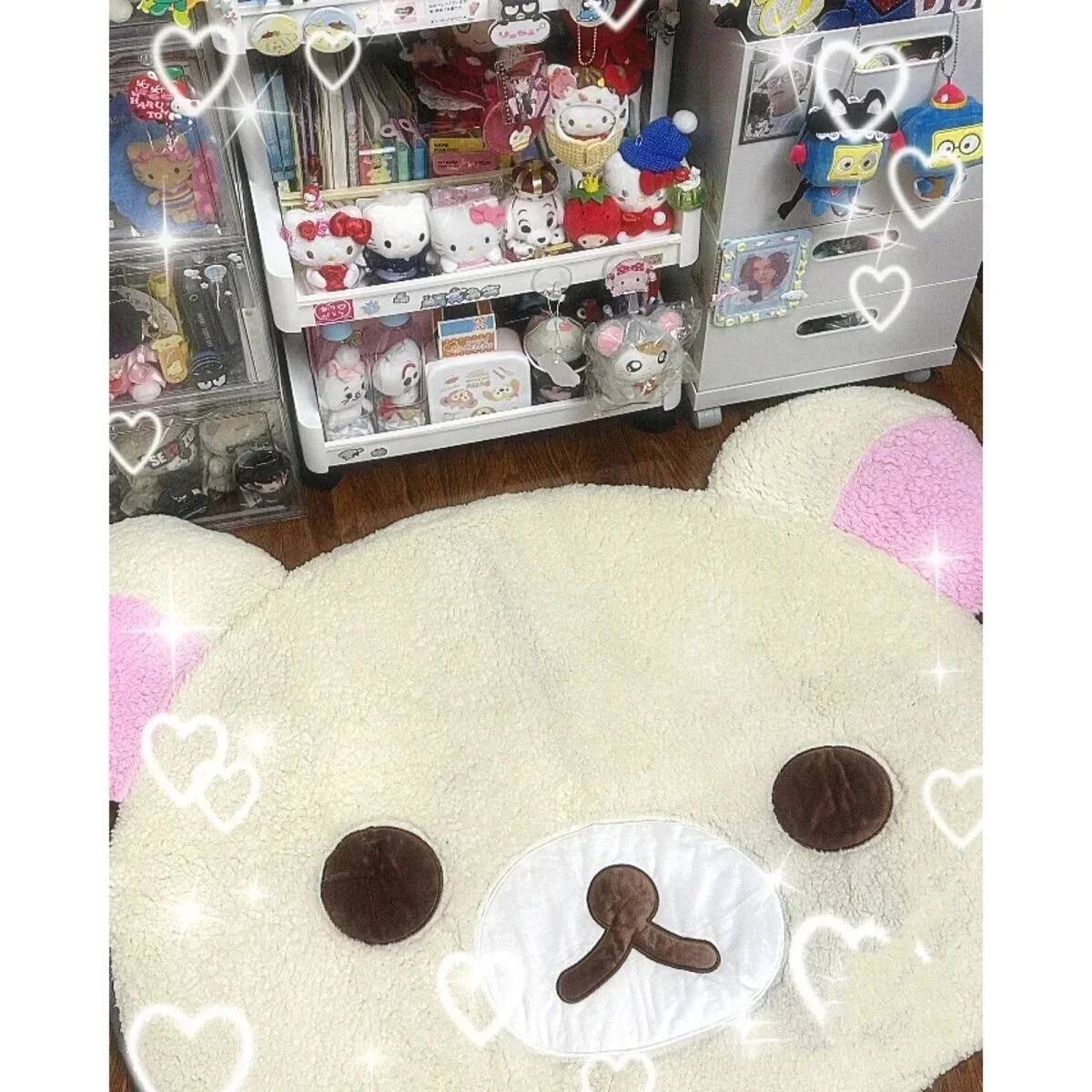 Mini Backpack Purse - Cartoon Rilakkumas Plush Carpet Kuna Bear