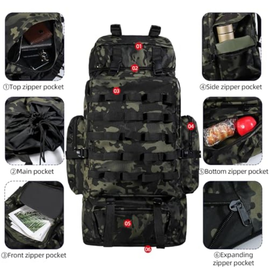 70L/100L Camping Hiking Backpa - Hiking Backpack Waterproof avis et prix