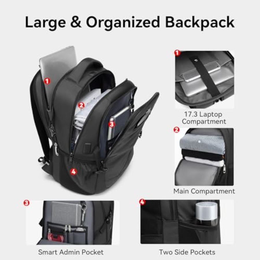 17.3'' Laptop Backpack for Men - Travel Backpack Anti Theft avis et prix