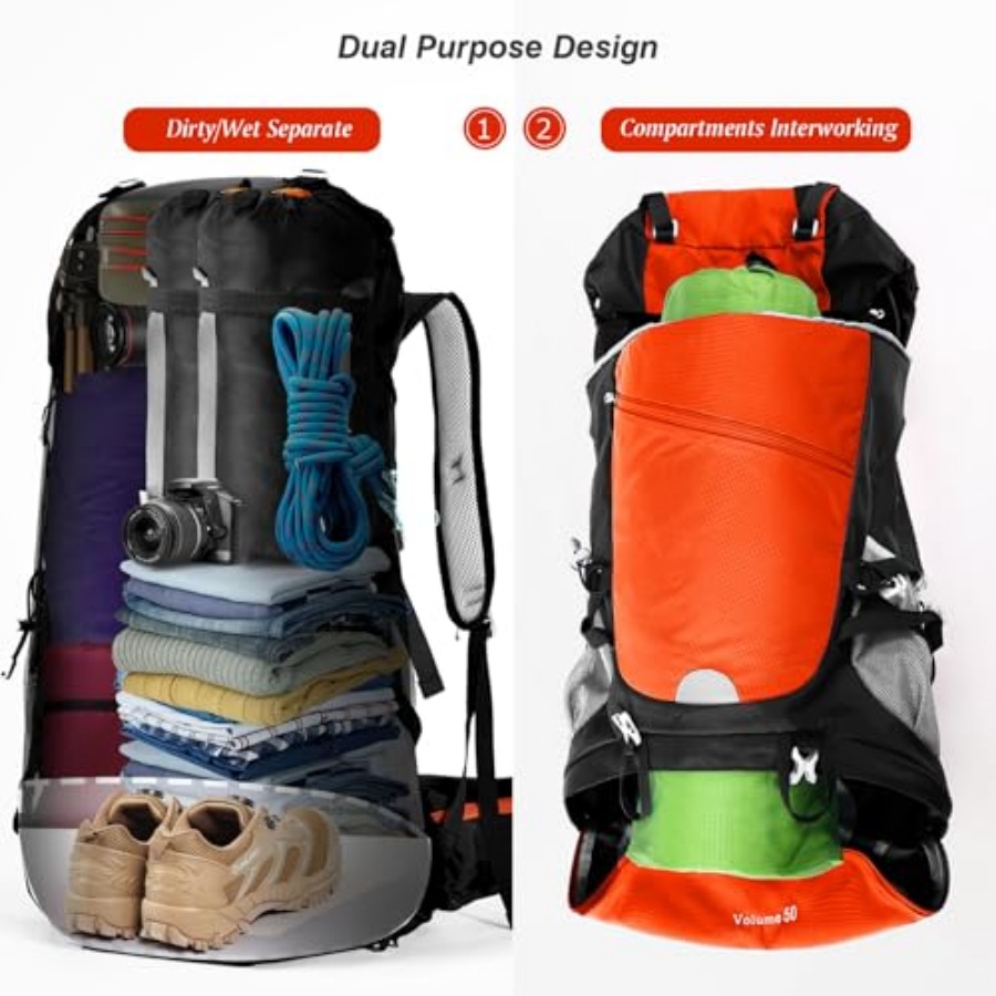 50L Hiking Backpack Travel Bag - Hiking Backpack Waterproof avis et prix