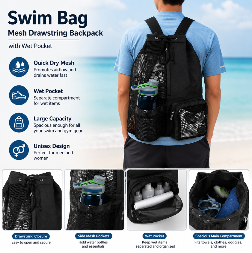 Drawstring Beach Storage Bag M - Drawstring Gym Bag avis et prix
