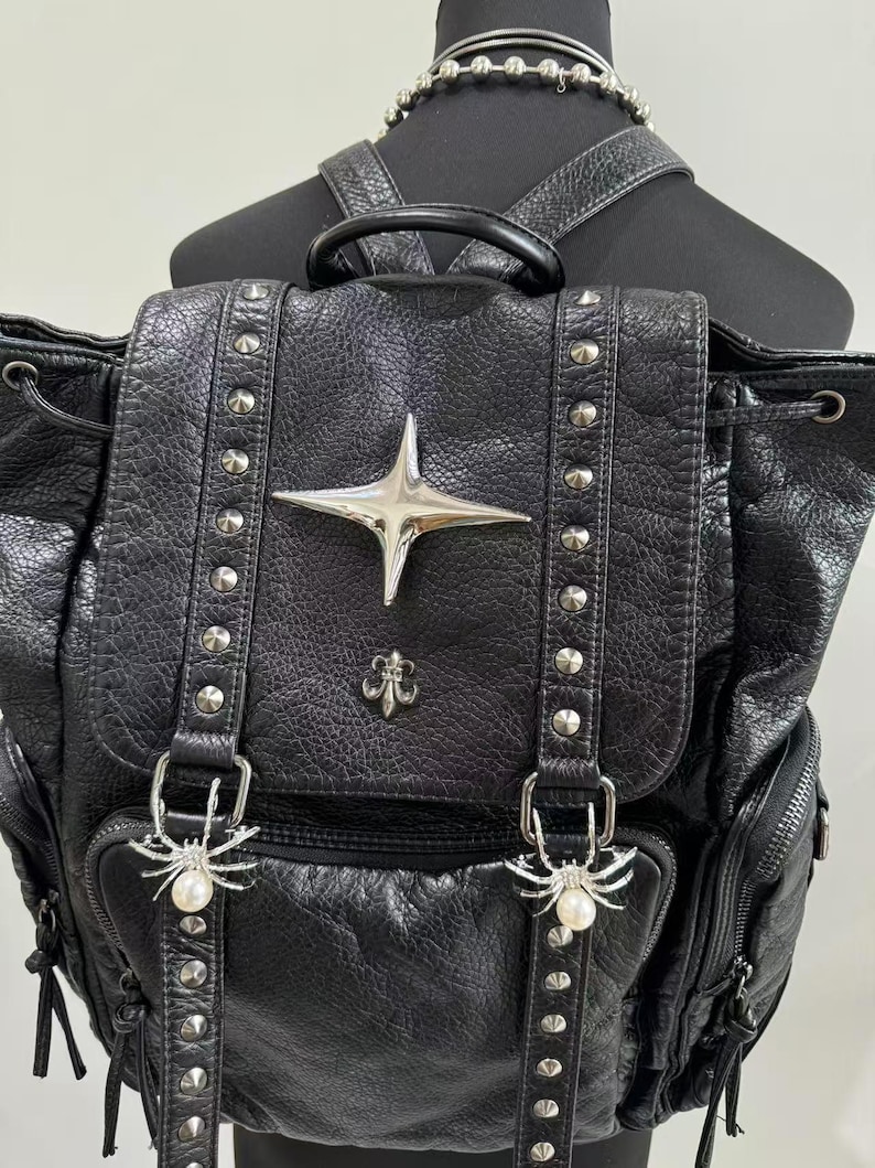 Gothic Punk PU Leather Shoulde - Leather Backpack Vintage avis et prix