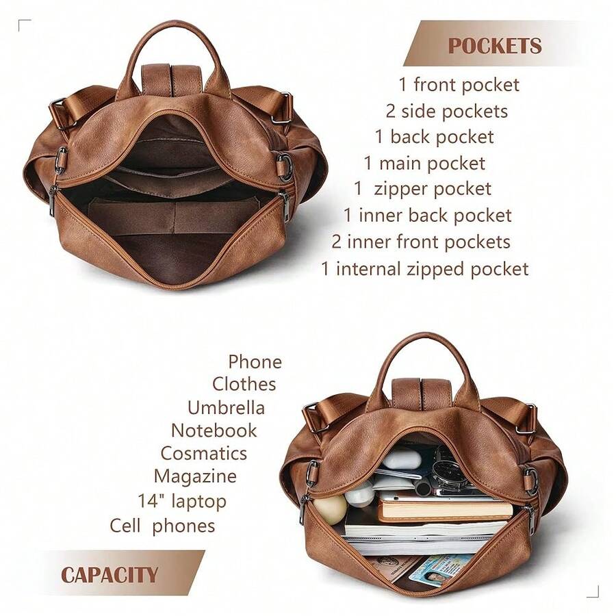 Women Fashion Vintage Brown PU - Fashion Backpack Women avis et prix