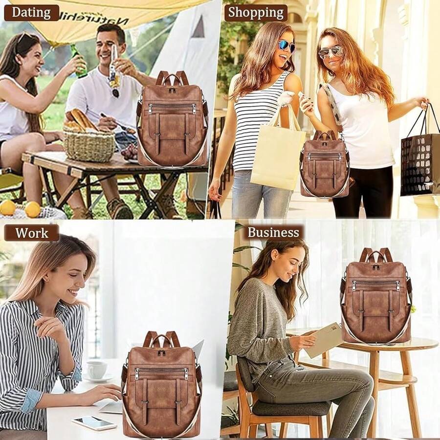 Women Fashion Vintage Brown PU - Fashion Backpack Women avis et prix
