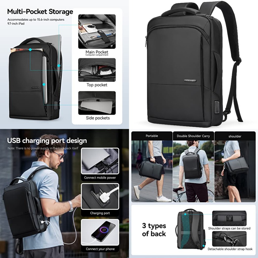 Slim Laptop Backpack for Men,  - Laptop Backpack 15.6 avis et prix
