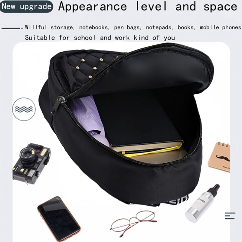 Chic Stylish Studded Backpack  - Canvas Backpack Casual avis et prix