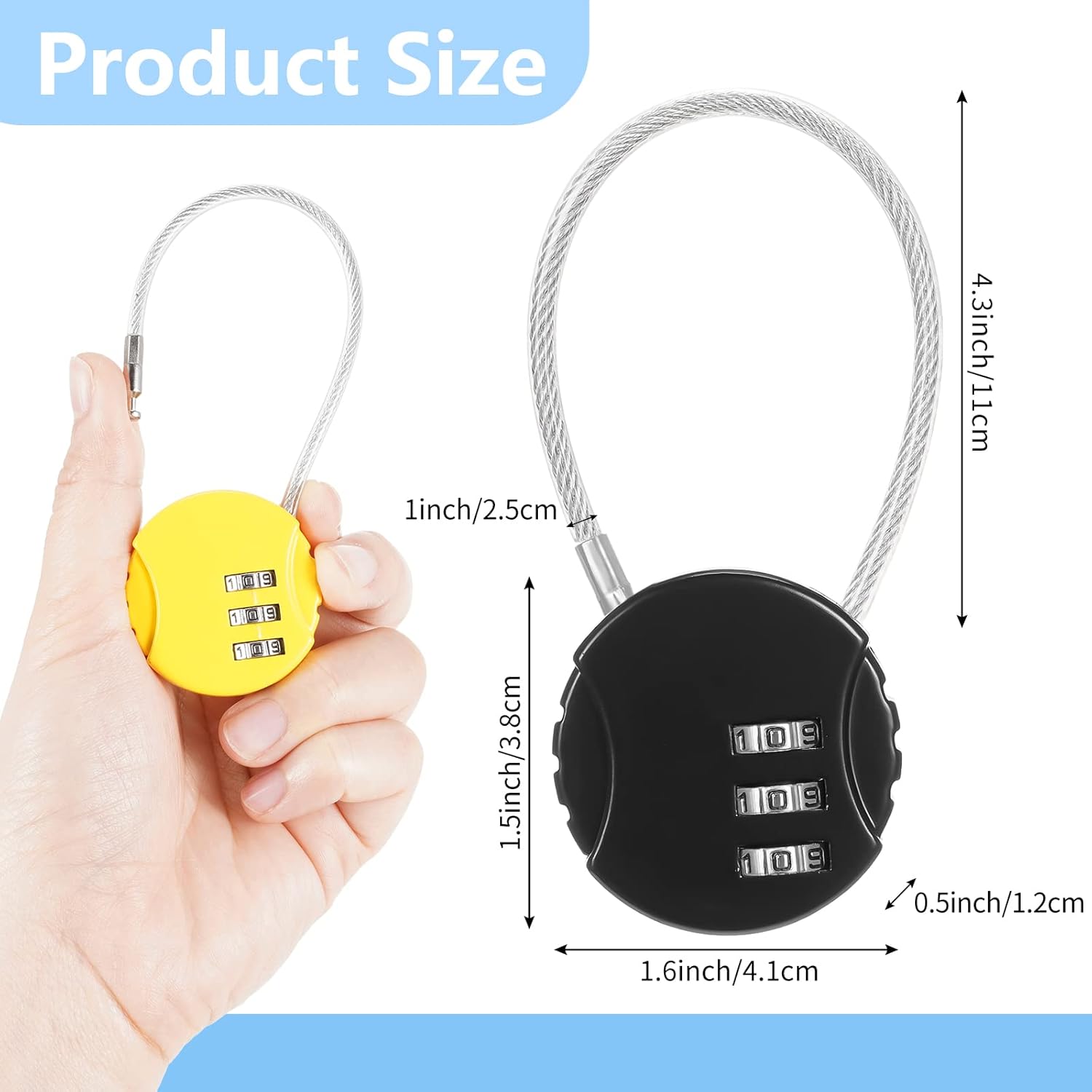 8 Pack Combination Wire Lock 3 - Backpack Lock Combo avis et prix